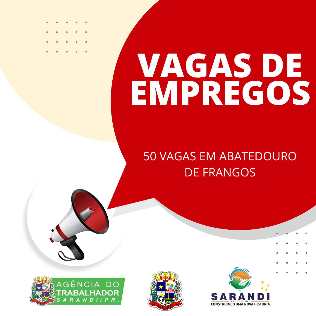 50 VAGAS EM ABATEDOURO DE FRANGOS